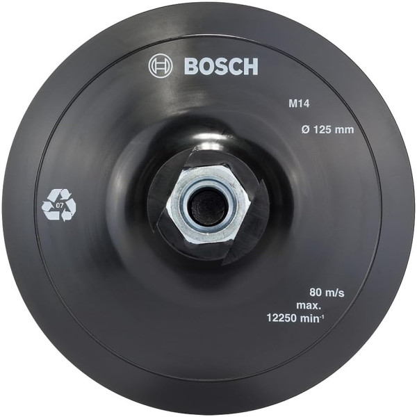 Bosch Accessories 2608601077 Plateau auto-agrippant 12200 tpm/Diamètre 125 mm Noir