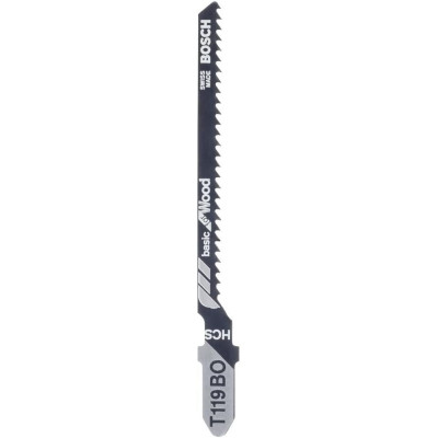 Lames de scie sauteuse Bosch T119BO Basic (5x) - Bois tendre, coupes courbes - Neuf