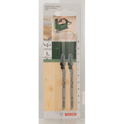 Bosch Accessories 2609256723 HCS Lame de scie sauteuse T 101 AO - Coupe courbe (1,5-15mm, 82mm) - Neuf