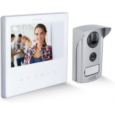 Visiophone Filaire 7'' Ultra Fin Blanc - IP44 - Chacon - Neuf Visiophone Filaire 7'' Ultra Fin Blanc - IP44 - Chacon - Neuf