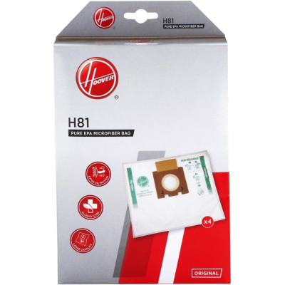 Sacs Aspirateur Hoover H81 pour Telios Extra - 12 Sacs Microfibre Pure EPA Anti-Odeur - Neufs