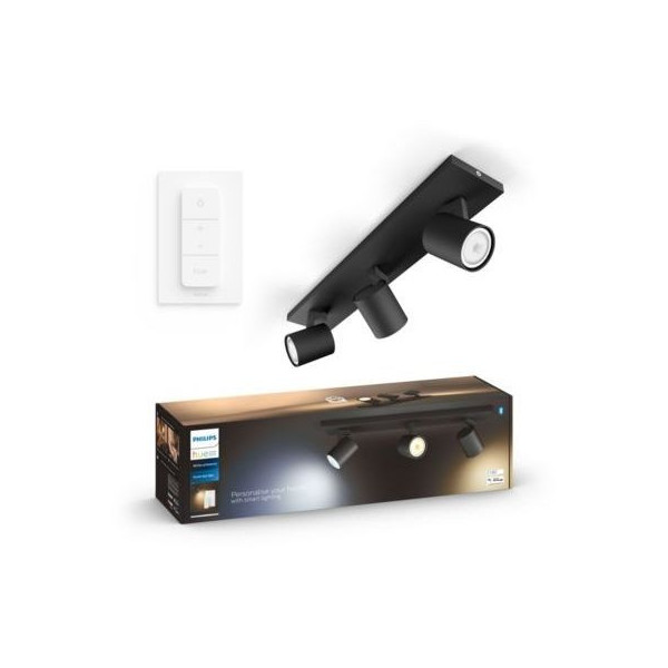 White Ambiance RUNNER Spot barre tube 3x5.5W - Noir (télécommande incluse) - Bluetooth