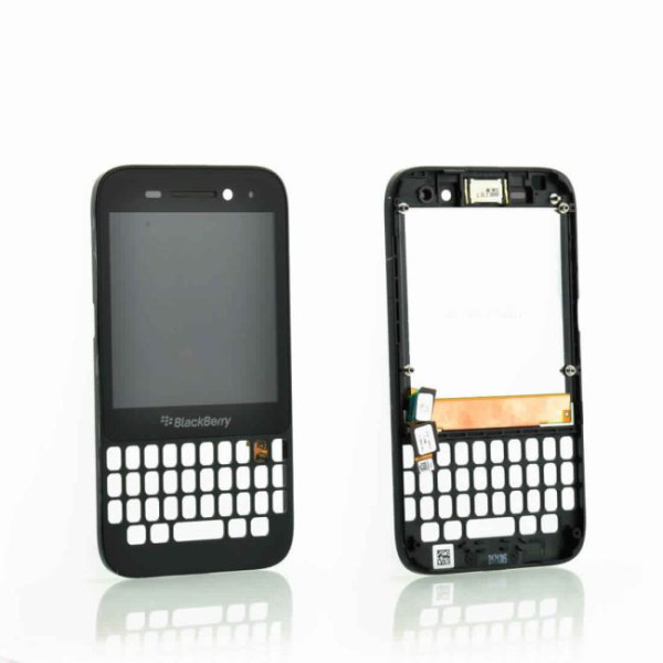 Ecran LCD vitre tactile et cache clavier BlackBerry Q5 Noir