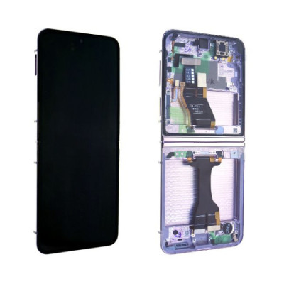 écran samsung galaxy z flip5 5g (f731b) lavande + châssis or