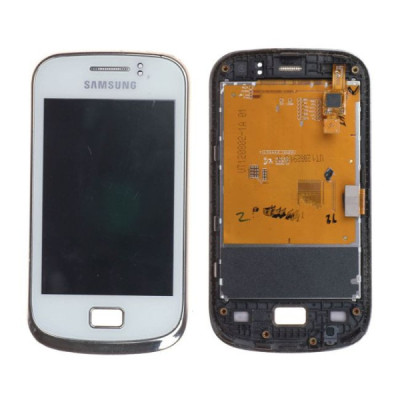 écran samsung galaxy mini 2 (s6500) blanc + châssis (occasio