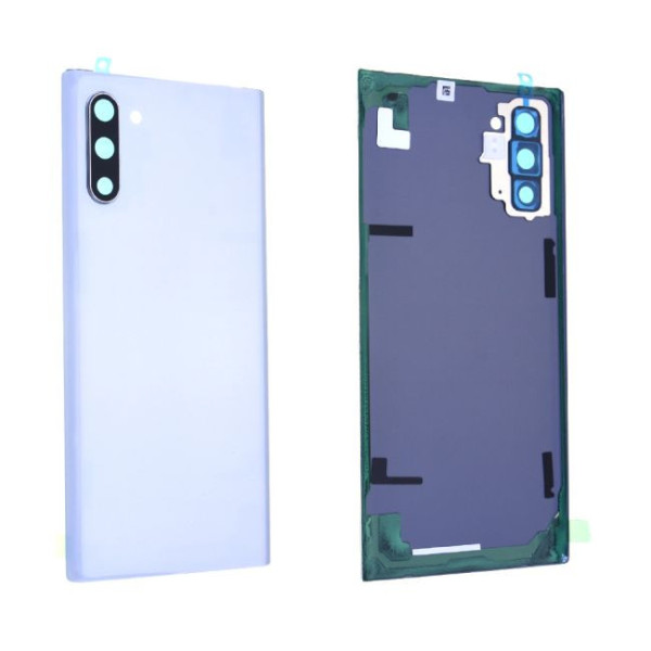 Vitre arrière avec vitre cache caméra sans logo Samsung Galaxy Note 10 (N970F) Blanc Aura