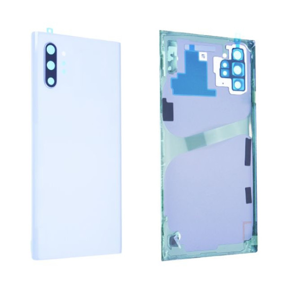 Vitre arrière avec vitre cache caméra sans logo Samsung Galaxy Note 10+ (N975F) / 5G Blanc Aura