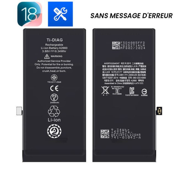 Batterie iPhone 13 Mini (Sans message d'erreur) Original Ti-DIAG
