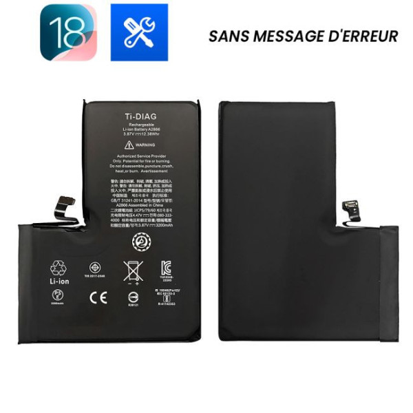 Batterie iPhone 14 Pro (Sans message d'erreur) Original Ti-DIAG