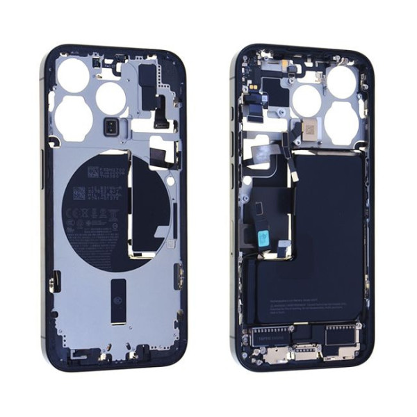 Châssis + Batterie + Nappe Charge iPhone 15 Pro Titane Noir Origine démonter