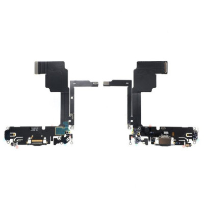 Nappe / connecteur de charge pour iphone 15 pro noir recondi